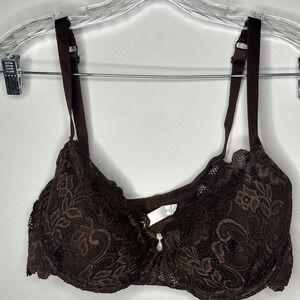 Gilligan O'Malley Intimates Lace Push Up Bra 38D Brown Floral Underwire